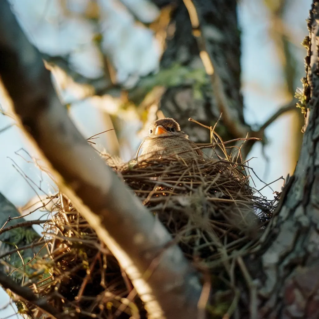 bird in a nest
